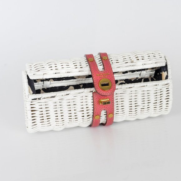 NWOT Kate Spade straw barrel clutch - Picture 5 of 6